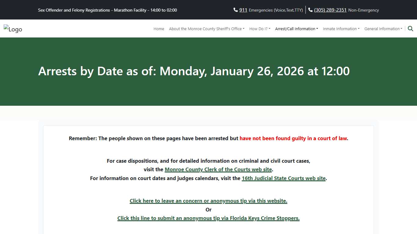 M.C.S.O - Current Arrests